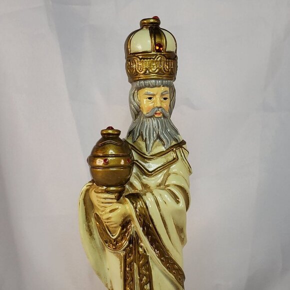 VTG Wolin Japan Three Wise Men Figurine Set 10" Tall Paper Mache Christmas Decor - Picture 3 of 16